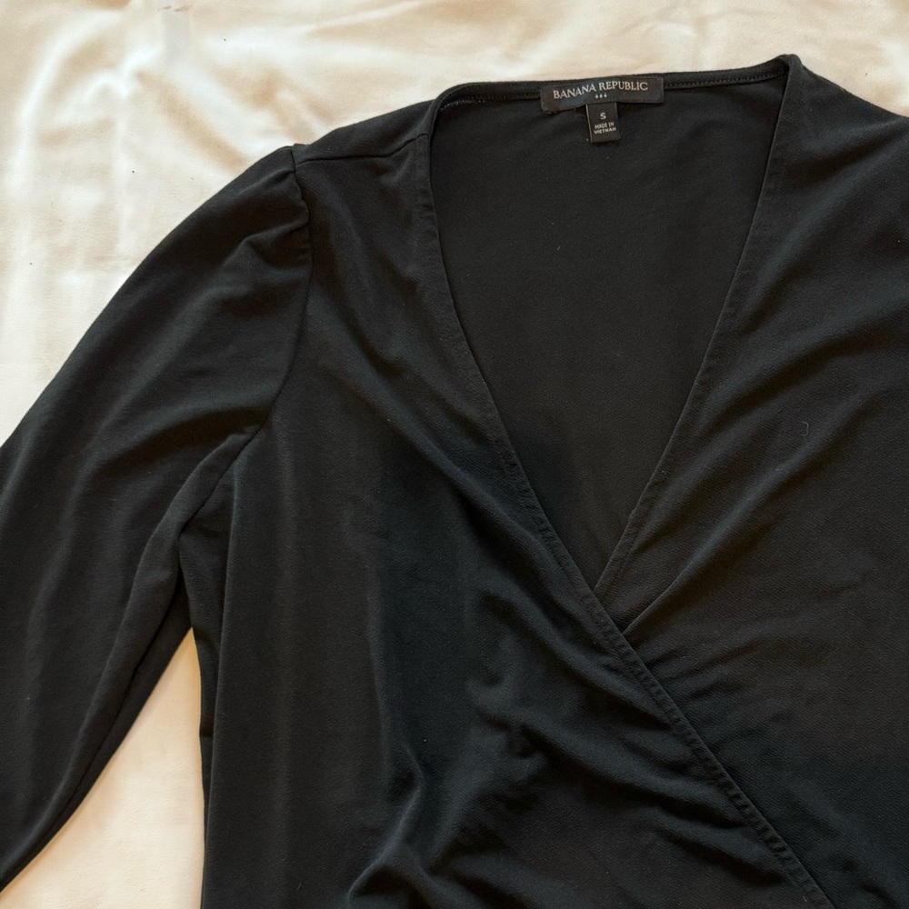 Banana Republic Black Wrap Blouse